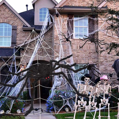 Halloween Decorations - 275" Halloween Spider Web Decorations Outdoor + 59" Giant Fake Spider with Triangular Huge Spiders Web - Scary Decor Clearance for Yard, Patio, Garden, Haunted House Décor