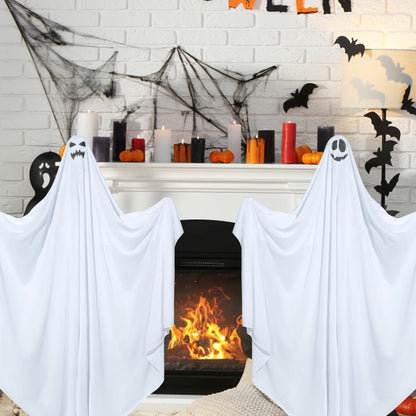 47" Hanging Ghosts with Blue Lights - 2 Pack Halloween Decorations for Indoor and Outdoor Use, Perfect for Yard and Garden Parties